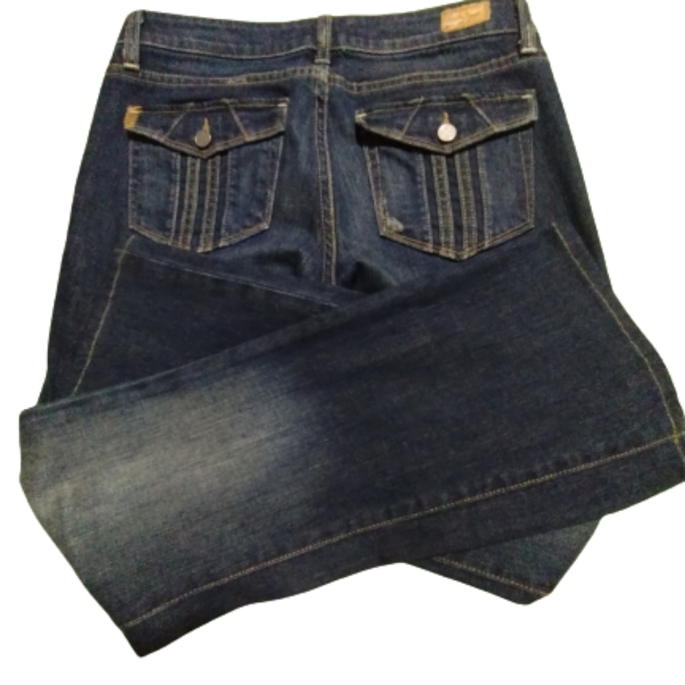 NWOT Paige Cloverdale Low Rise, Bootcut Flap Pockets, W-Jean 28x28 Dk Wash